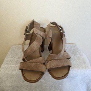 Franco Sarto, brown chunky heel, size 8